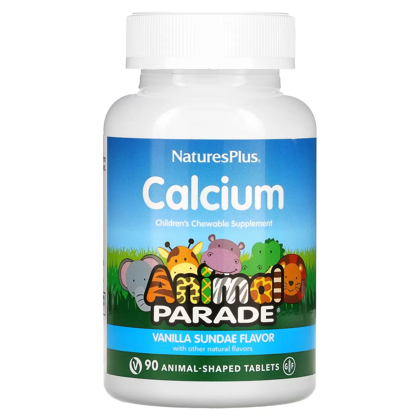 Animal Parade, Calcium, Children's Chewable Supplement, Vanilla Sundae, 90 Animal-Shaped Tablets