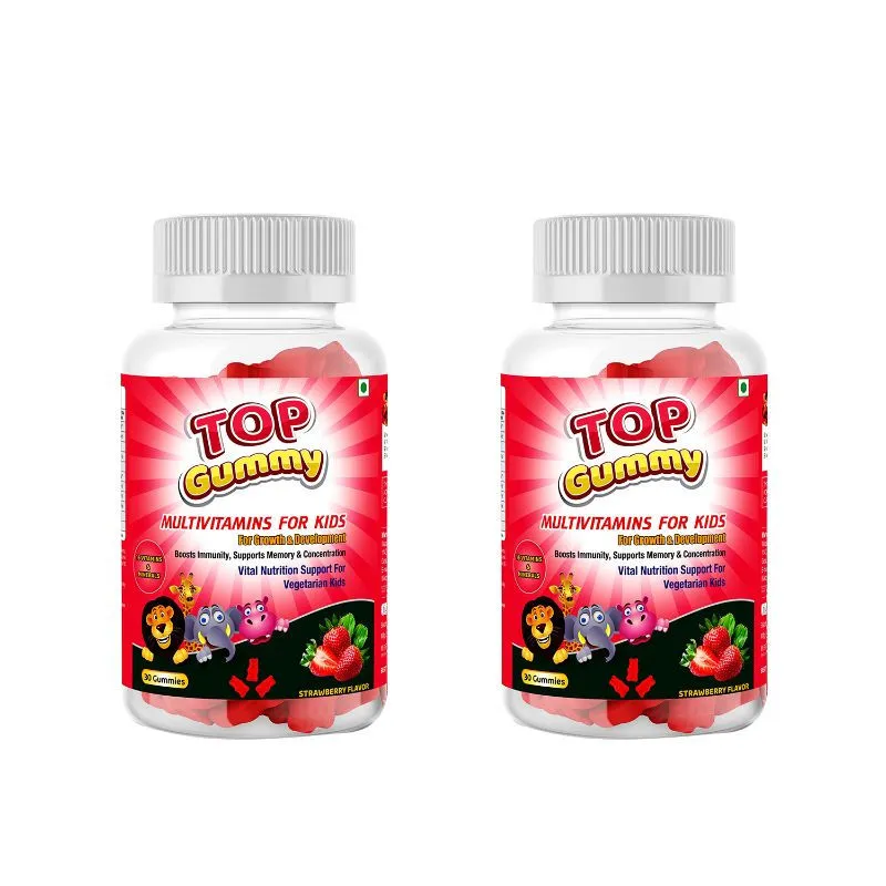 Top Gummy Multivitamins For Kids With 16 Vitamins & Minerals Strawberry Flavor (Pack Of 2)