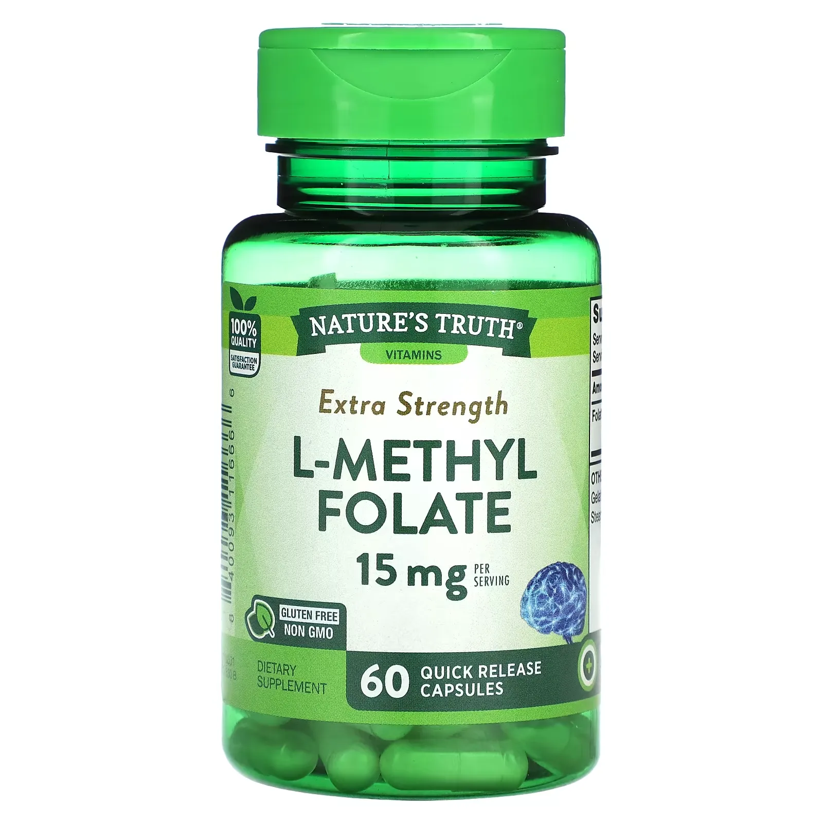 Extra Strength L-Methyl Folate, 7.5 mg, 60 Quick Release Capsules