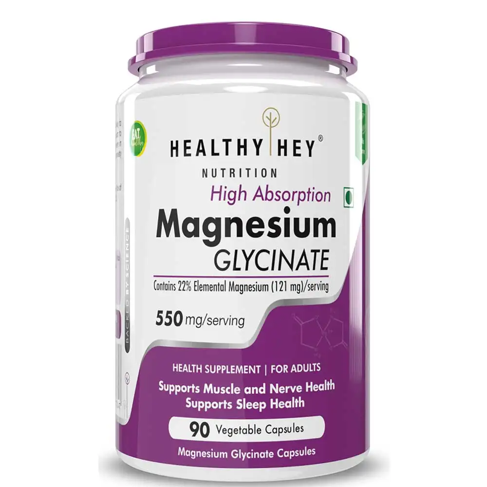 HealthyHey Nutrition Magnesium Glycinate,  Unflavoured  90 capsules