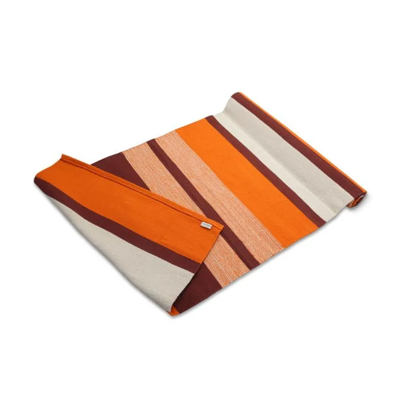 Core Asana Cotton Mat- Stripe Pattern Amber