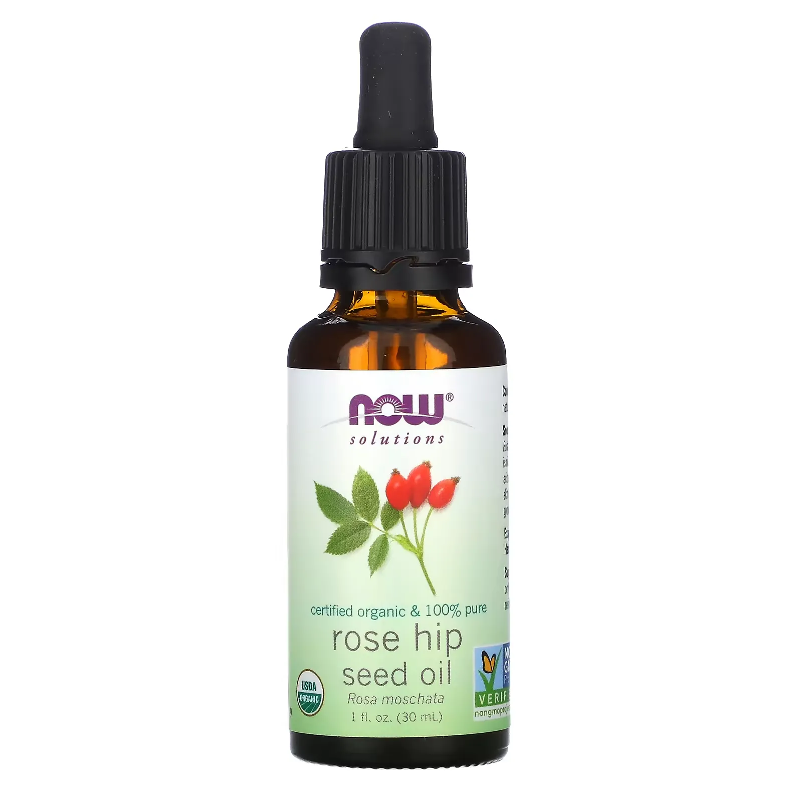 Solutions, Certified Organic Rose Hip Seed Oil, 1 fl oz (30 ml)