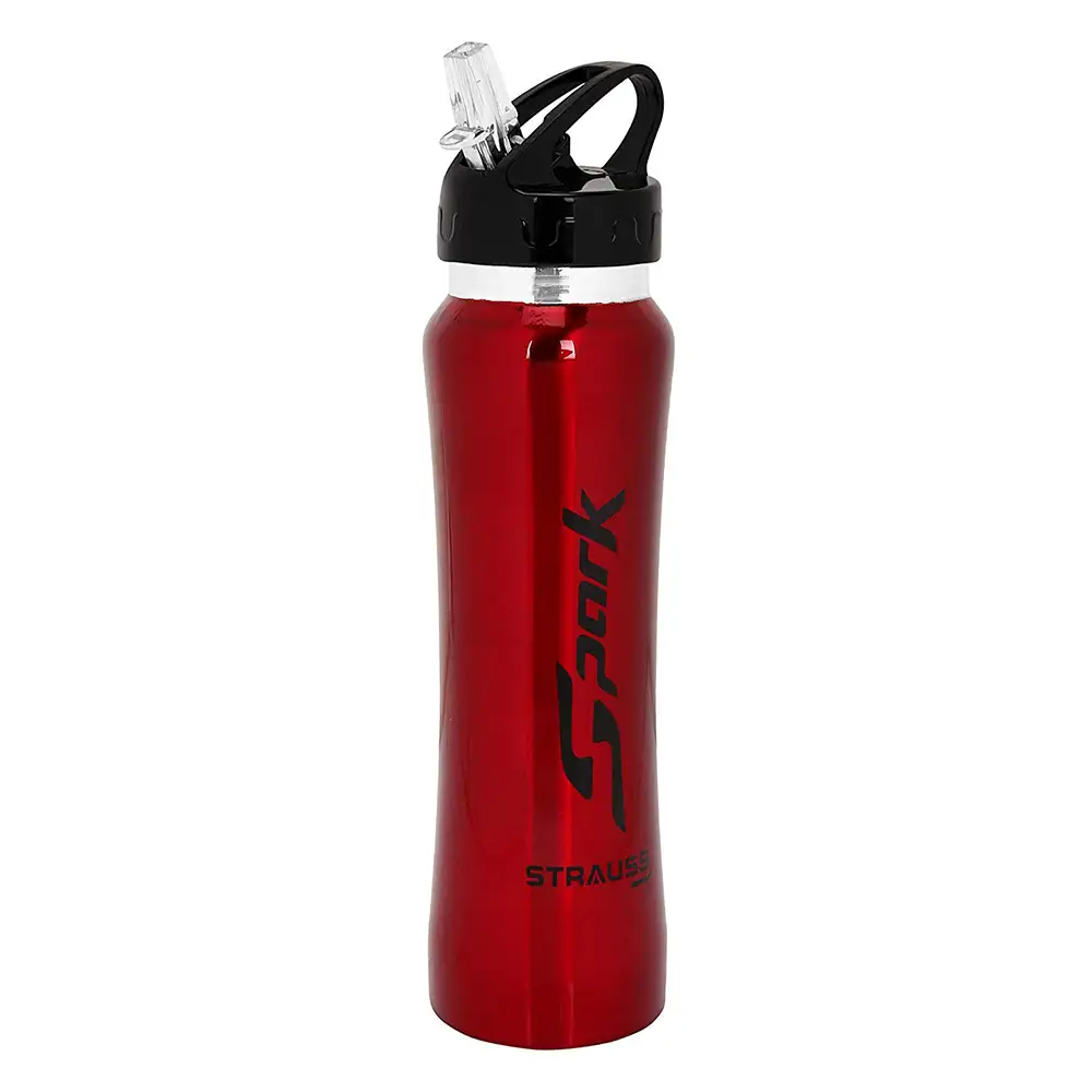 Strauss Spark Stainless Steel Bottle,  Metal Finish Red  750 ml