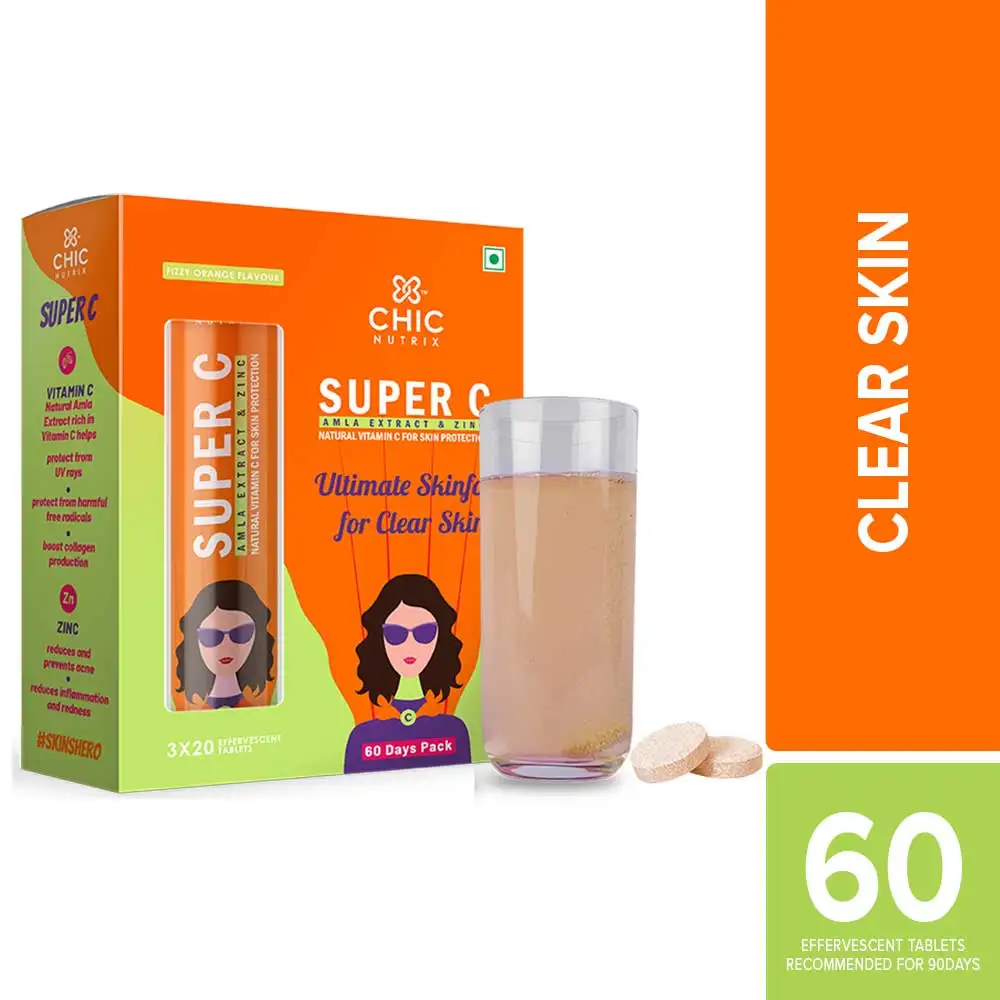 Chicnutrix Super C Amla Extract & Zinc,  60 tablet(s)  Fizzy Orange