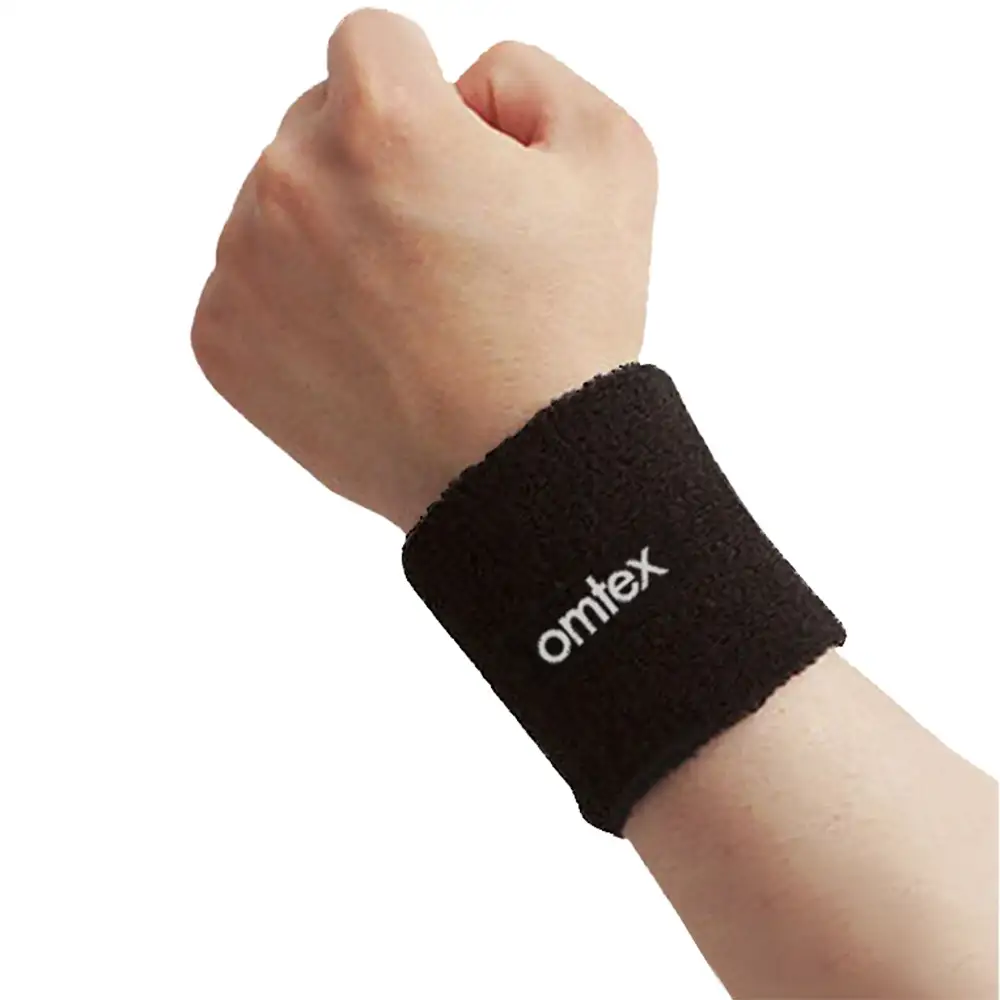 Omtex Sweat Wrist Band,  Black  3 Inches