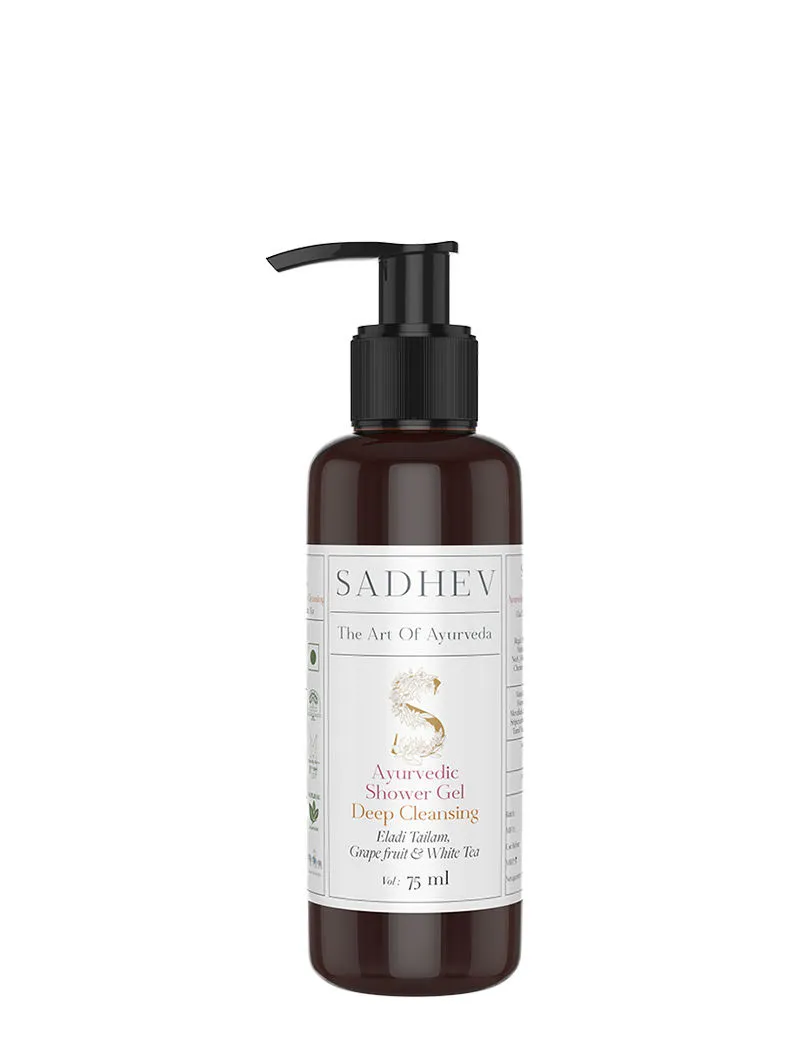 SADHEV Ayurvedic Eladi Tailam, Grapefruit & White Tea Deep Cleansing Shower Gel