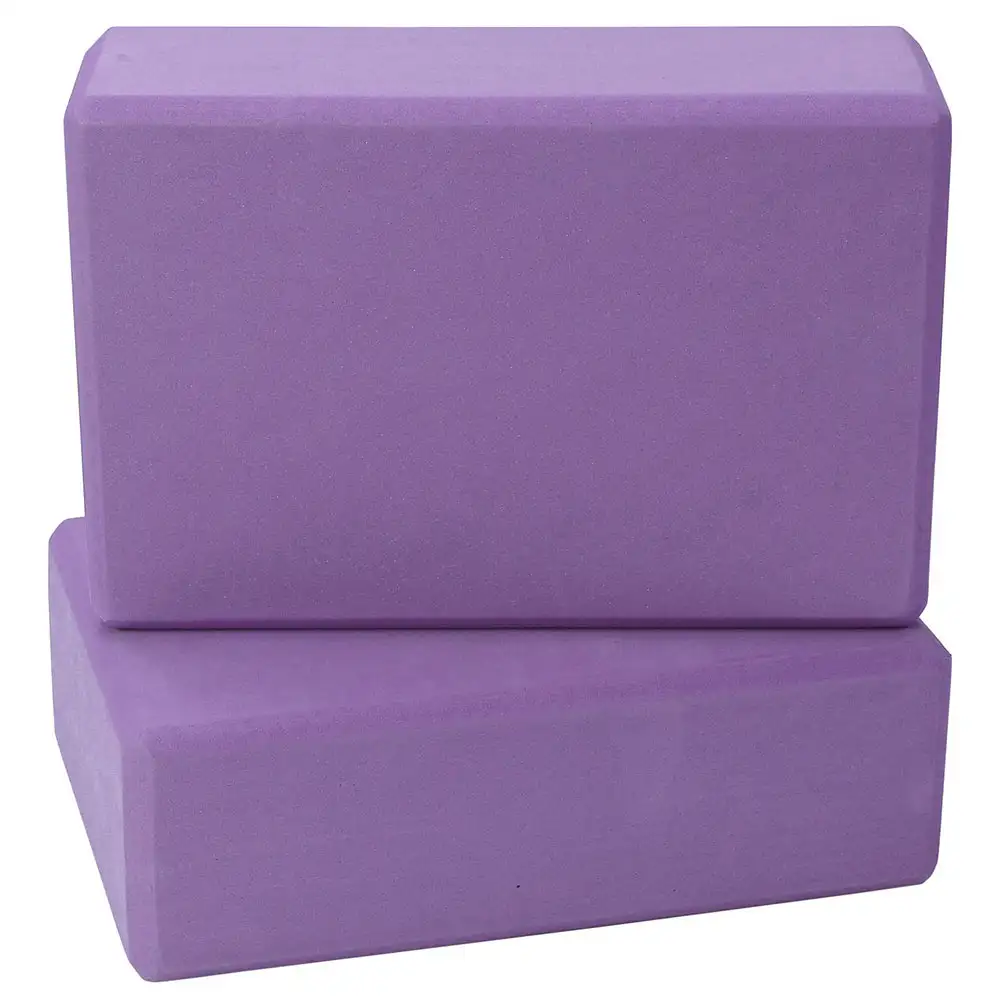 Fitsy Yoga Block,  Purple 2PC  22.5 x 15 x 7 cm