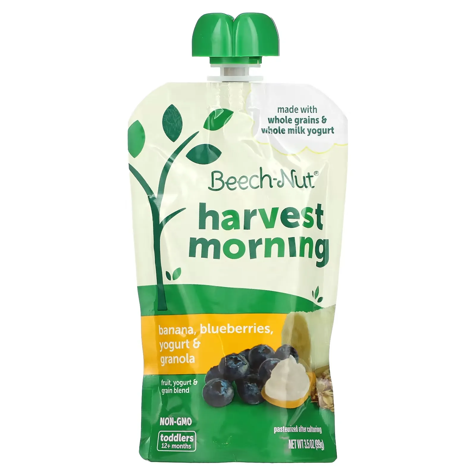 Fruit, Yogurt & Grain Blend, Harvest Morning, 12+ Months, Banana, Blueberries, Yogurt & Granola, 3.5 oz (99 g)