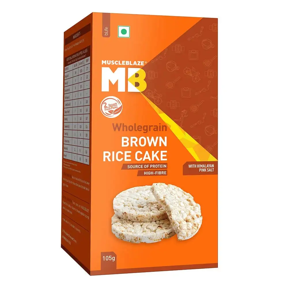 MuscleBlaze Wholegrain Brown Rice Cake,  1 Piece(s)/Pack  with Himalayan Pink Salt