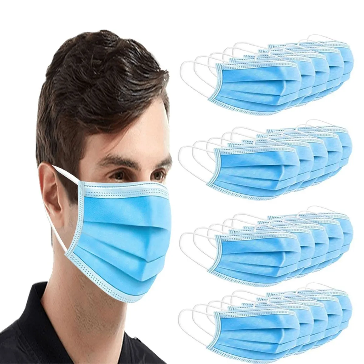 OOMPH Pack Of 1000 3 Ply Non Surgical Disposable Face Mask With Earloop For Men & Women