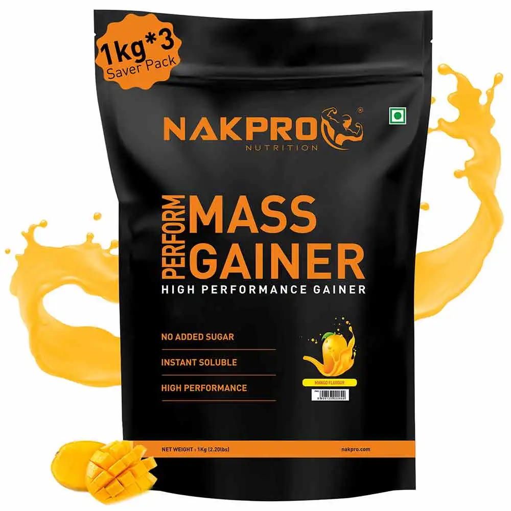 Nakpro Perform Mass Gainer,  2.2 lb  Mango (Pack of 3)