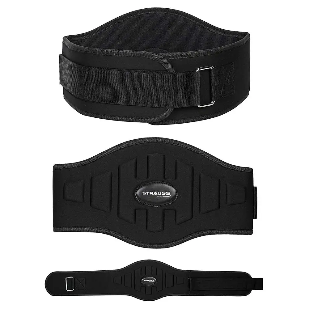 Strauss Weight Lifting Gym Belt Waist Support,  Black  Free Size