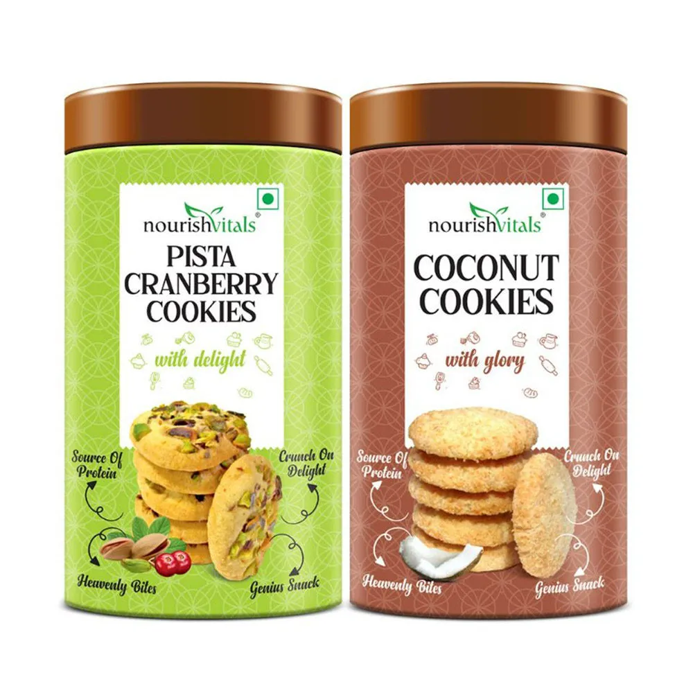 Nourish Vitals Pista Cranberry + Cocount Cookies