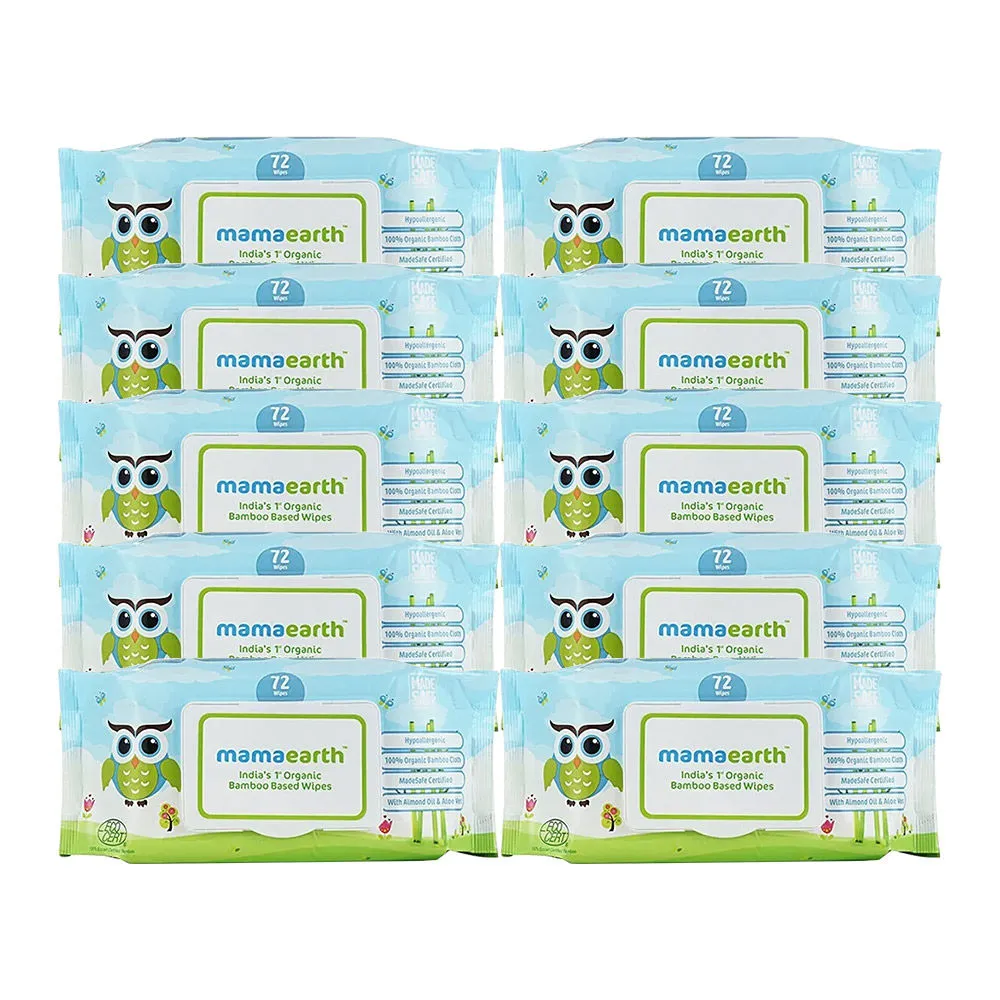 Mamaearth India's First Organic Bamboo Based Baby Wipes - Pack Of 10