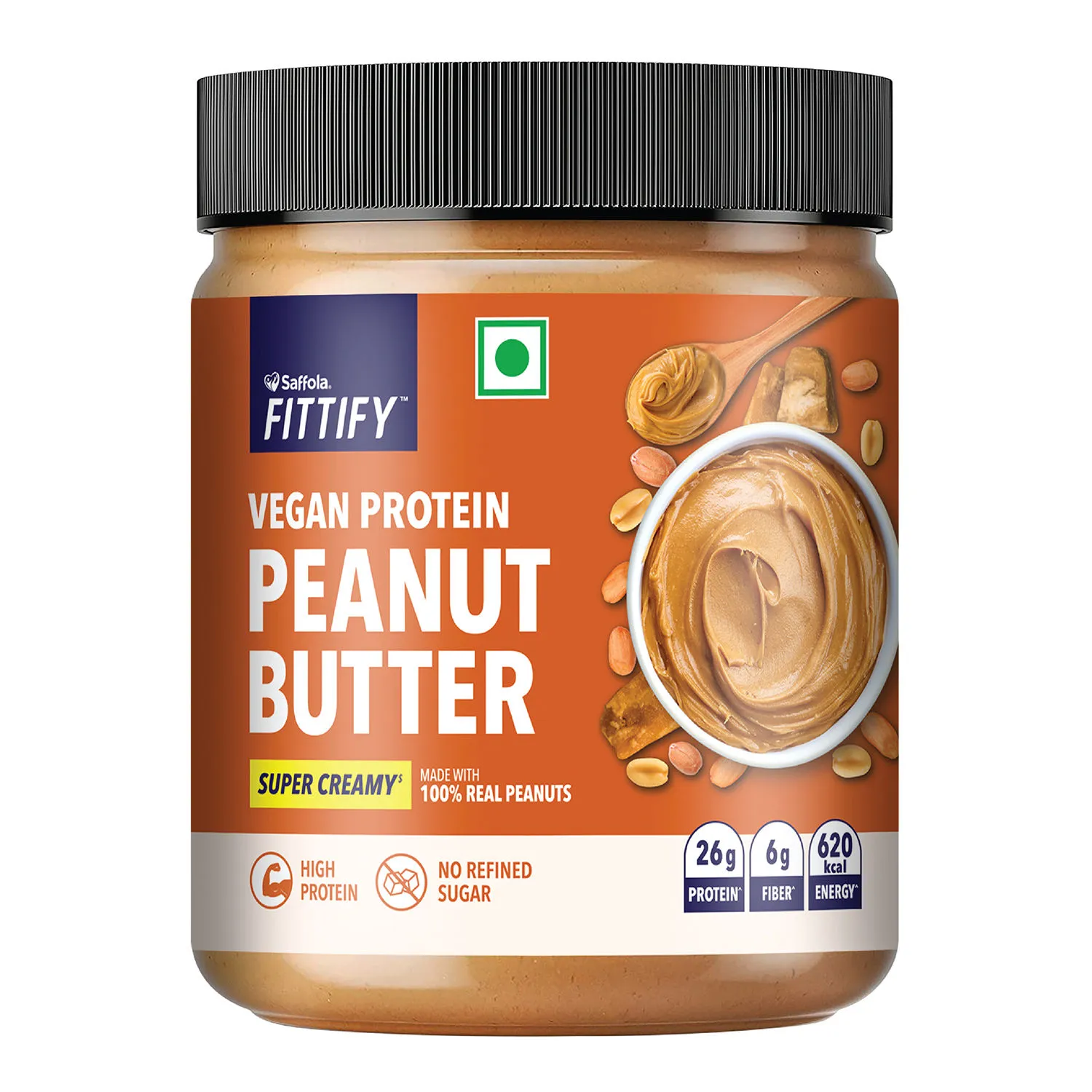 Saffola FITTIFY Vegan Protein Peanut Butter Super Creamy