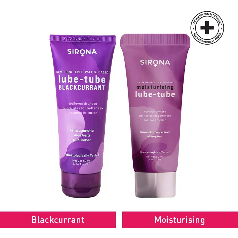 Sirona Glycerine Free And Water Based Riberry & Blackcurrent Lubricant Gel Combo