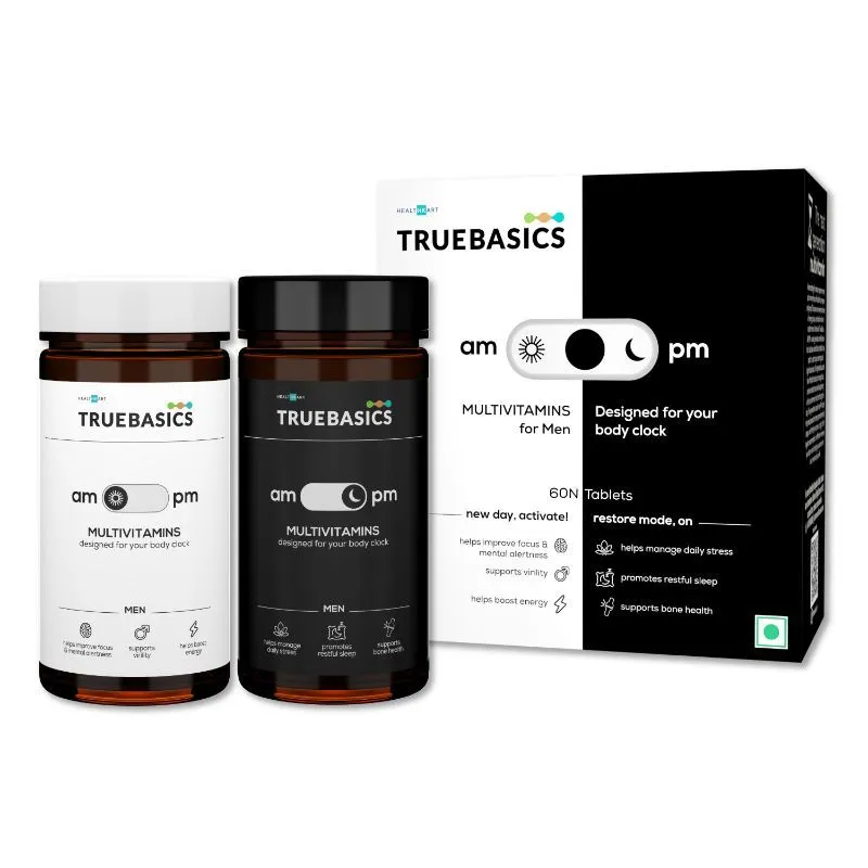 TrueBasics Am:pm Multivitamin For Men - With Ksm Ashwagandha & Enxtra Tablets