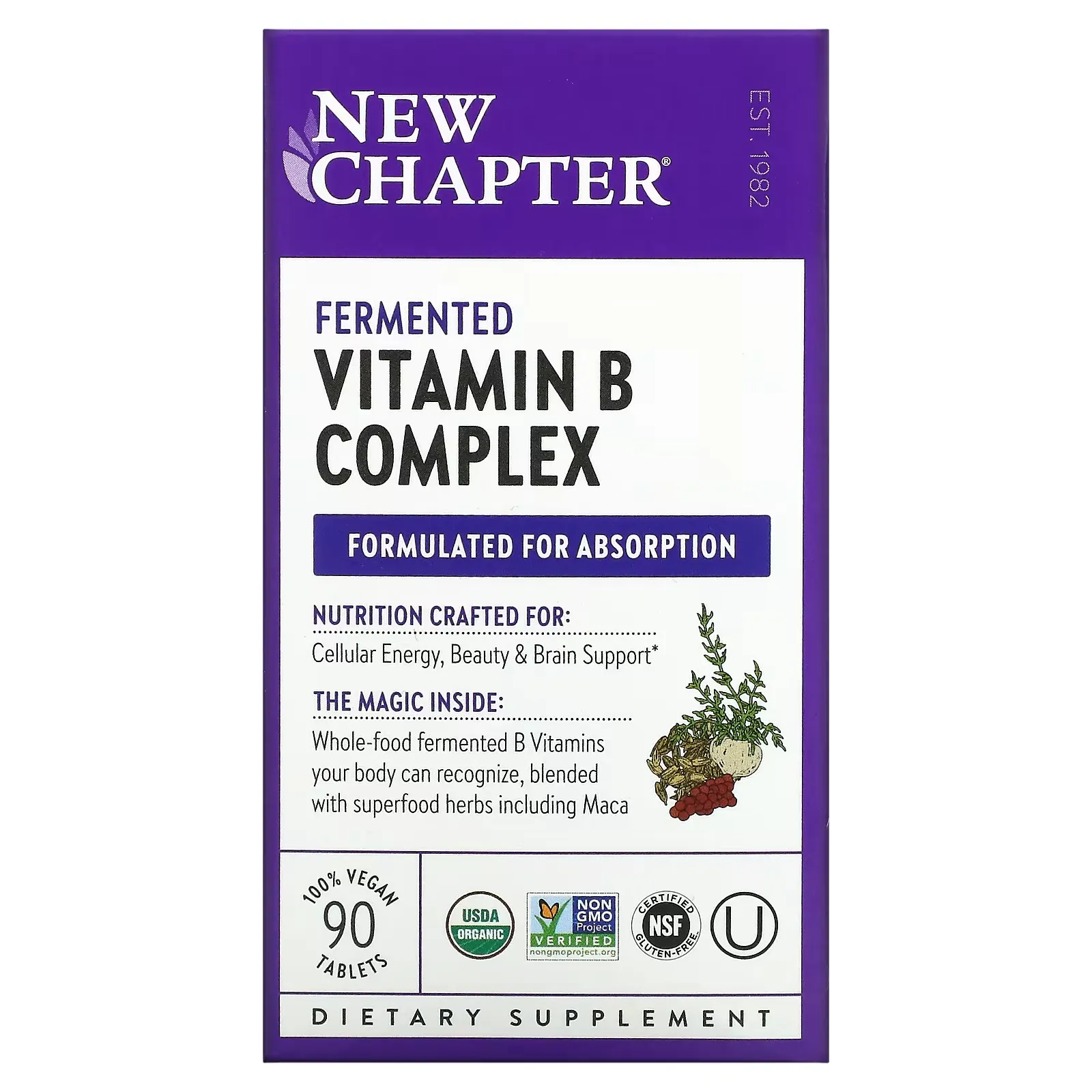 Fermented Vitamin B Complex, 90 Vegan Tablets