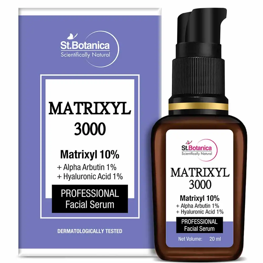 St.Botanica Matrixyl 3000 Matrixyl 10% + Alpha Arbutin 1% + Hyaluronic Acid 1% Professional Facial Serum,  20 ml  for All Skin Type