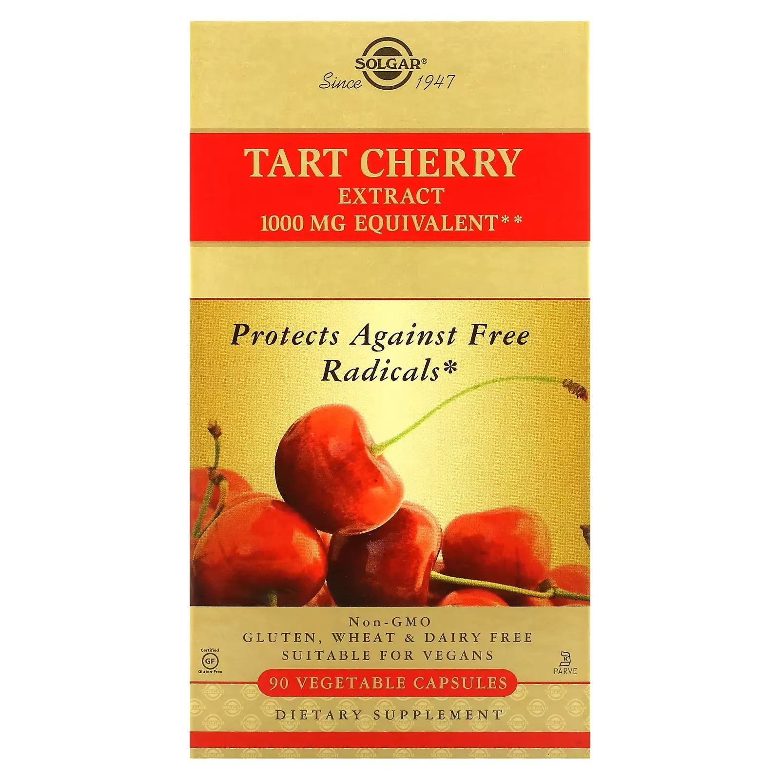 Tart Cherry Extract, 1,000 mg, 90 Vegetable Capsules