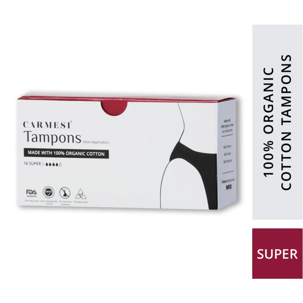 Carmesi 100% Organic Cotton Tampons Super