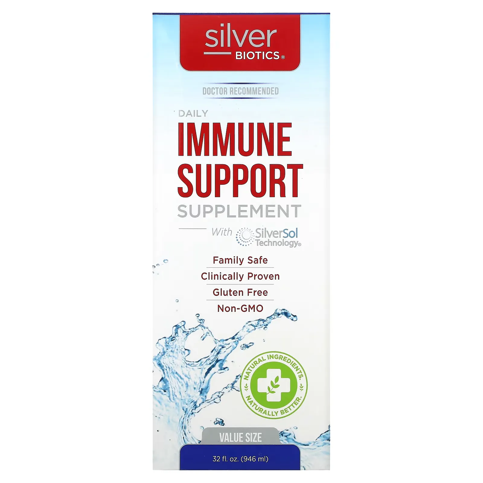 Silver Biotics, Daily Immune Support Supplement with SilverSol Technology, 32 fl oz (946 ml)