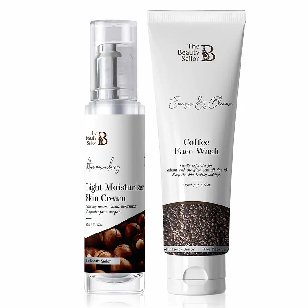 The Beauty Sailor Light Moisturizer Skin Cream 50 ml & Coffee Face Wash Combo,  100 ml  Ultra Nourishing