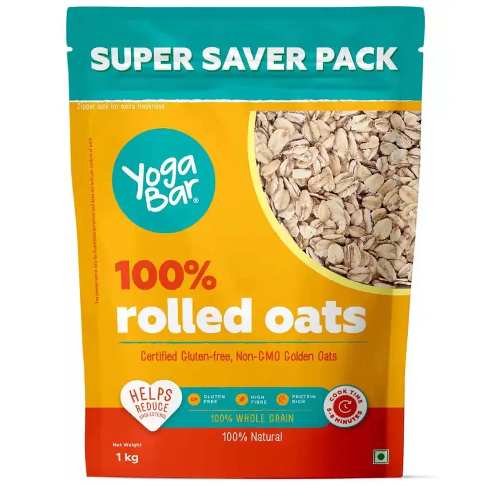 Yogabar 100% Rolled Oats,  1 kg  Unflavoured