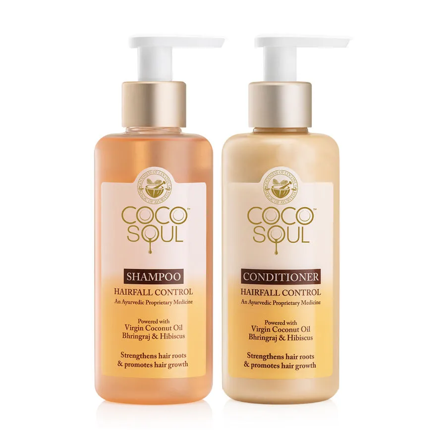 Coco Soul Hair Care Combo Hairfall Control Shampoo + Conditioner With Ayurvedic Medicine