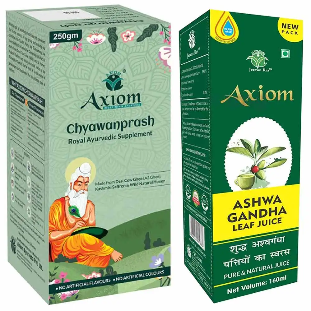 Axiom Chyawanprash 250g + Ashwagandha Leaf Juice 160ml Combo,  2 Piece(s)/Pack