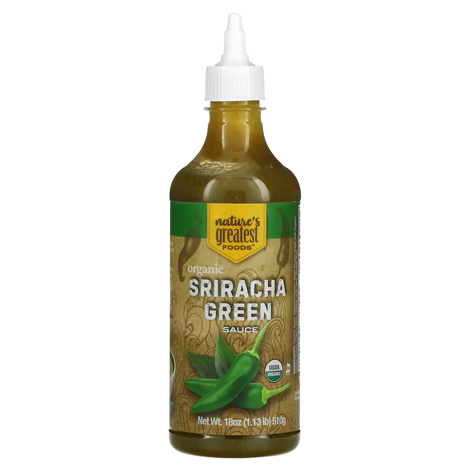 Organic Sriracha Green Sauce, 18 oz (510 g)