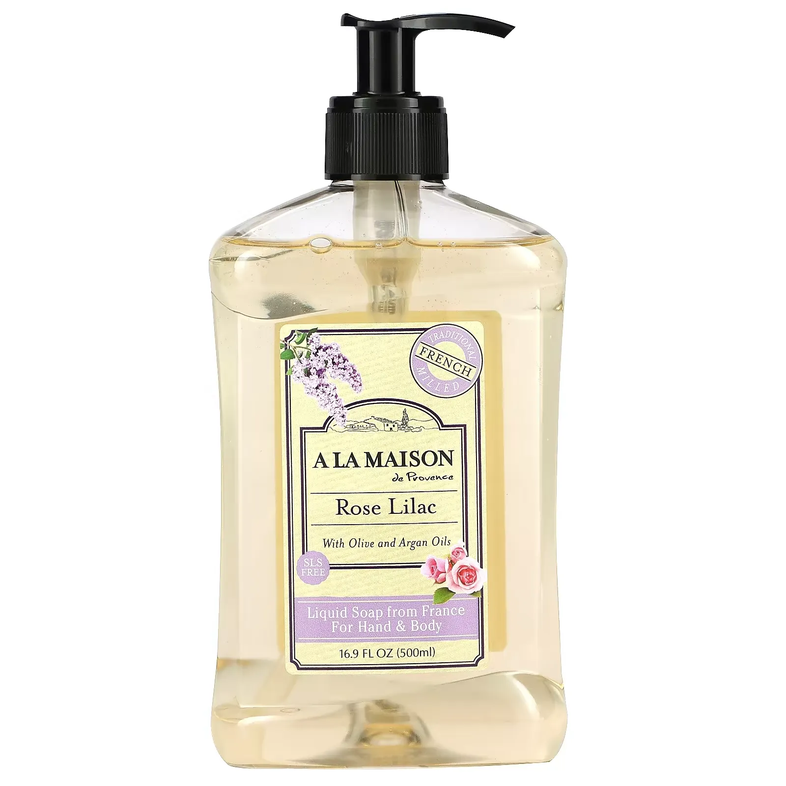 Liquid Soap For Hand & Body, Rose Lilac, 16.9 fl oz (500 ml)