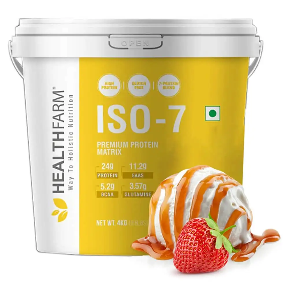 Healthfarm ISO 7 Premium Protein Matrix,  8.8 lb  Caramel Strawberry