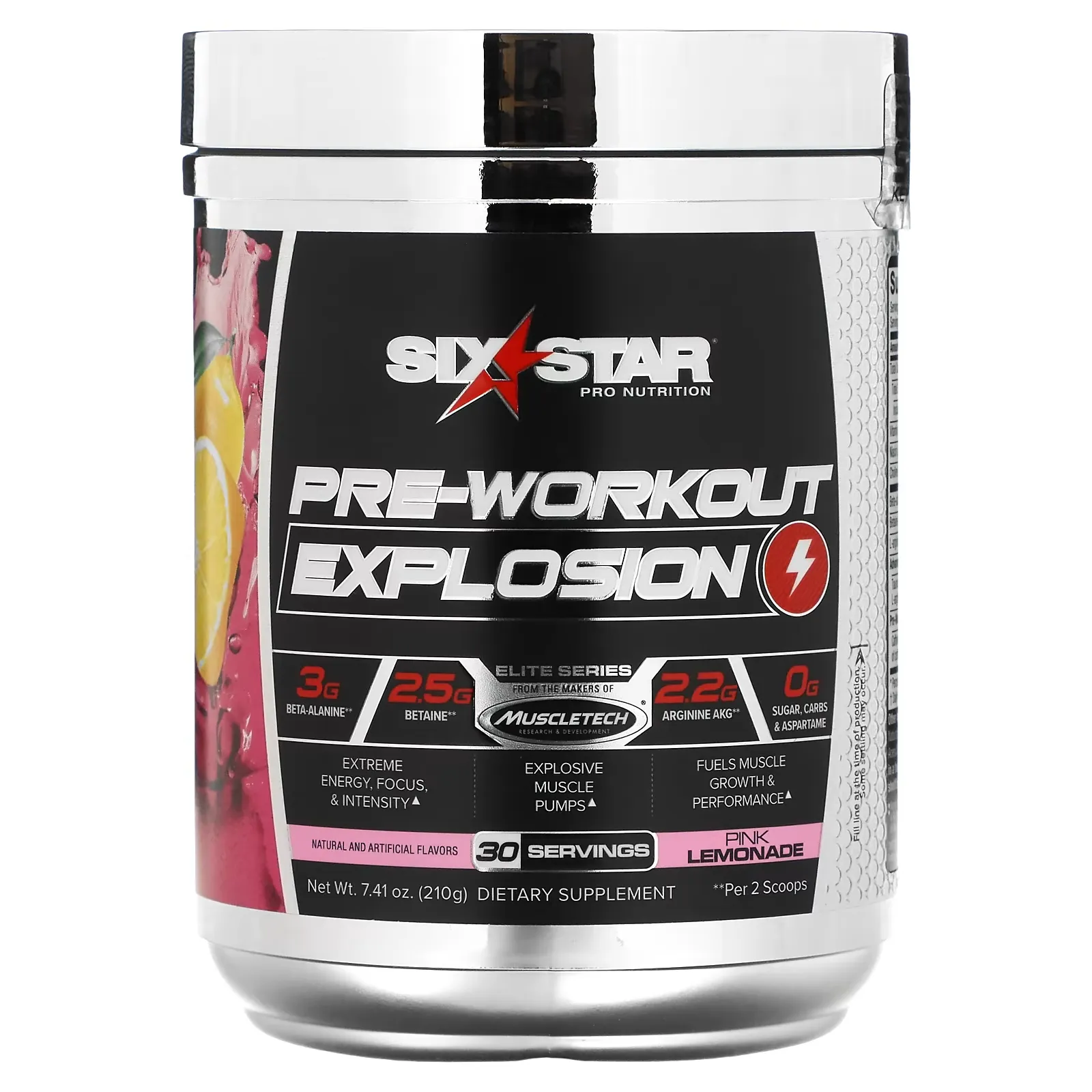 Elite Series, Pre-Workout Explosion, Pink Lemonade, 7.41 oz (210 g)