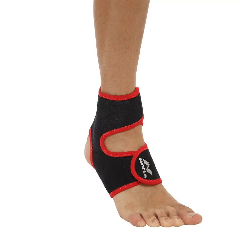 Nivia Orthopedic Ankle Support Adjustable (RB-16),  Black-Red  Free Size