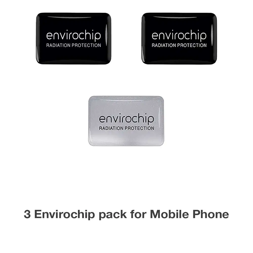 Envirochip Wellness Protection + Radiation Purifier,  for Mobile (Black-2 & Silver-1) - Pack of 3