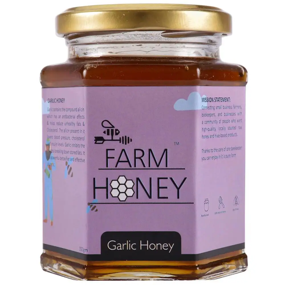 Farm Honey Garlic Honey,  250 g  Unflavoured