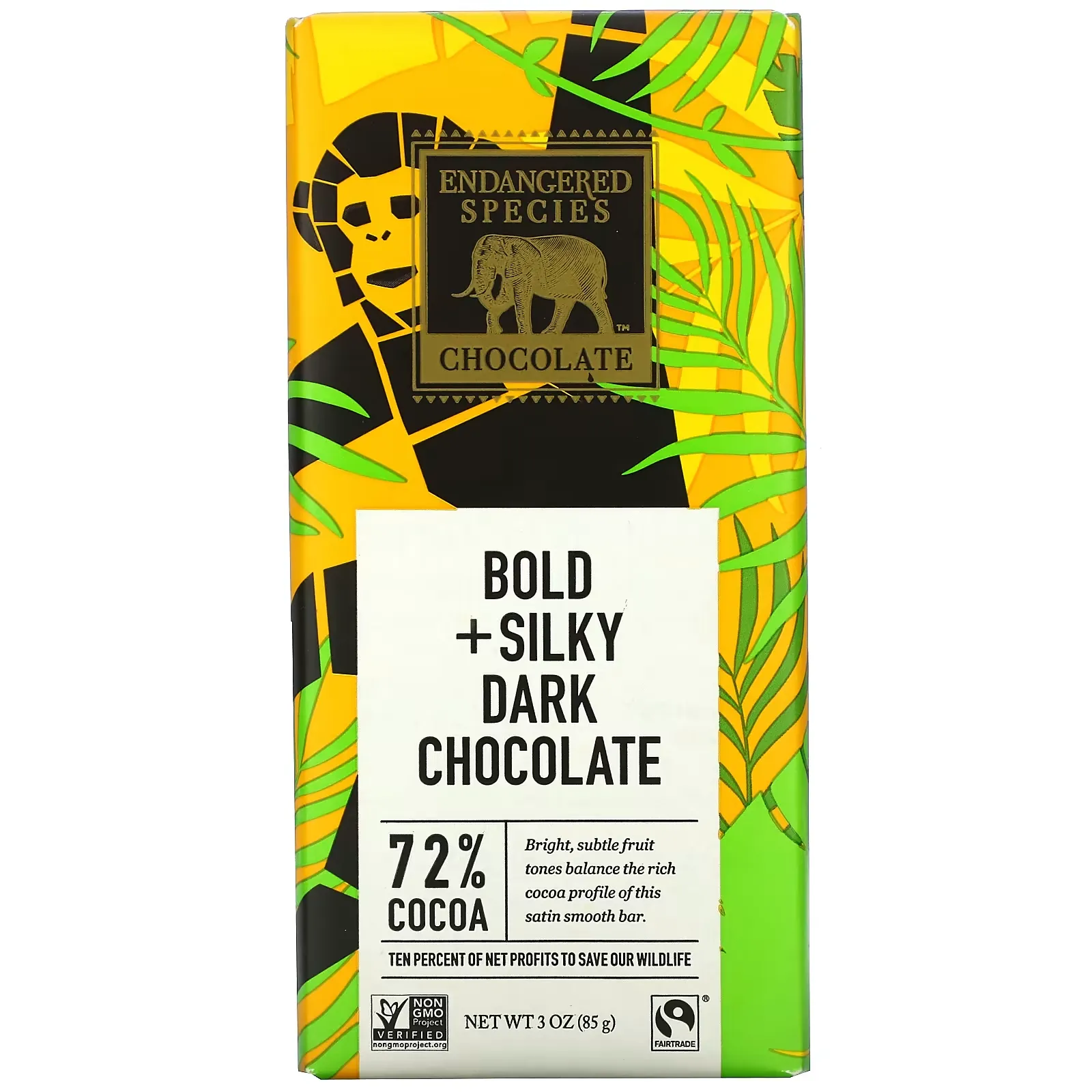 Bold + Silky Dark Chocolate, 72% Cocoa, 3 oz (85 g)