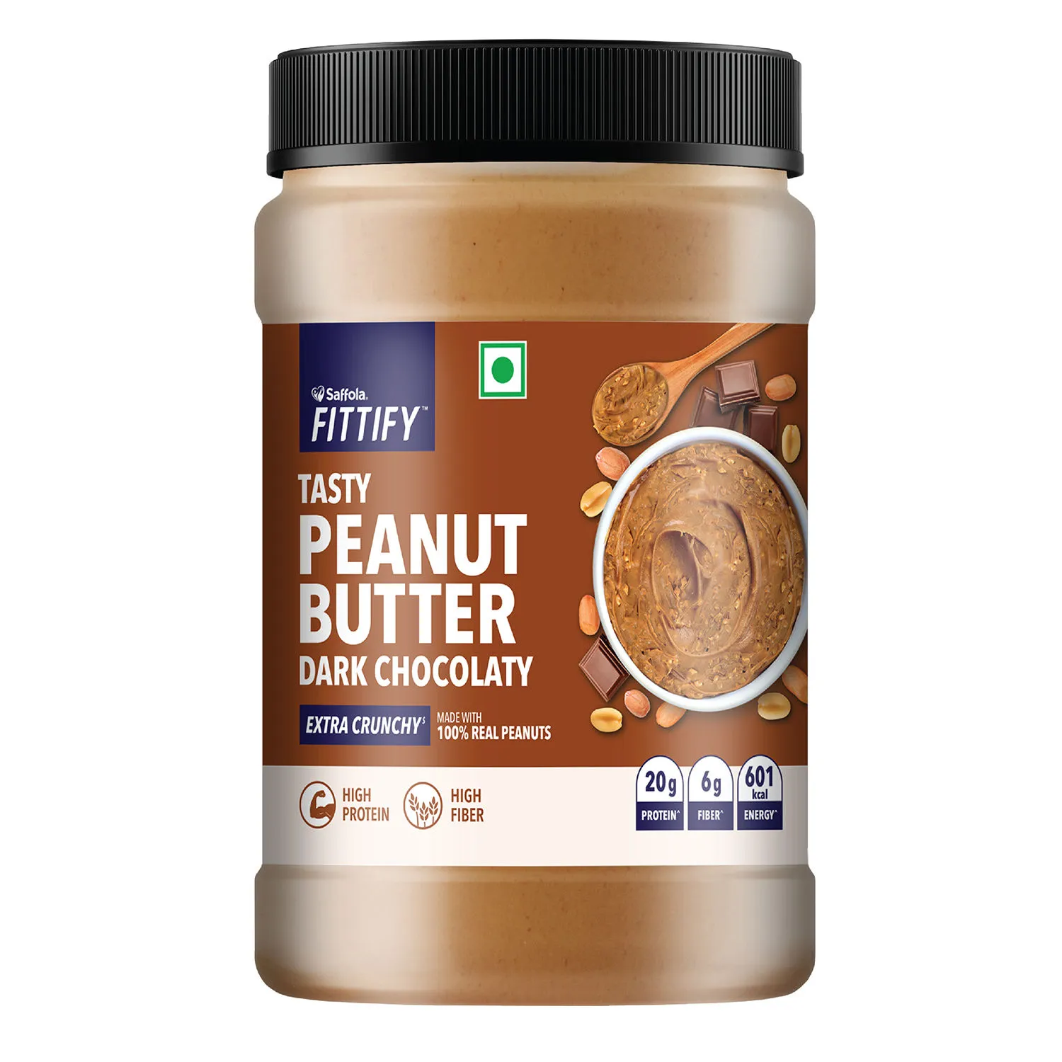 Saffola FITTIFY Tasty Peanut Butter Dark Chocolaty Extra Crunchy