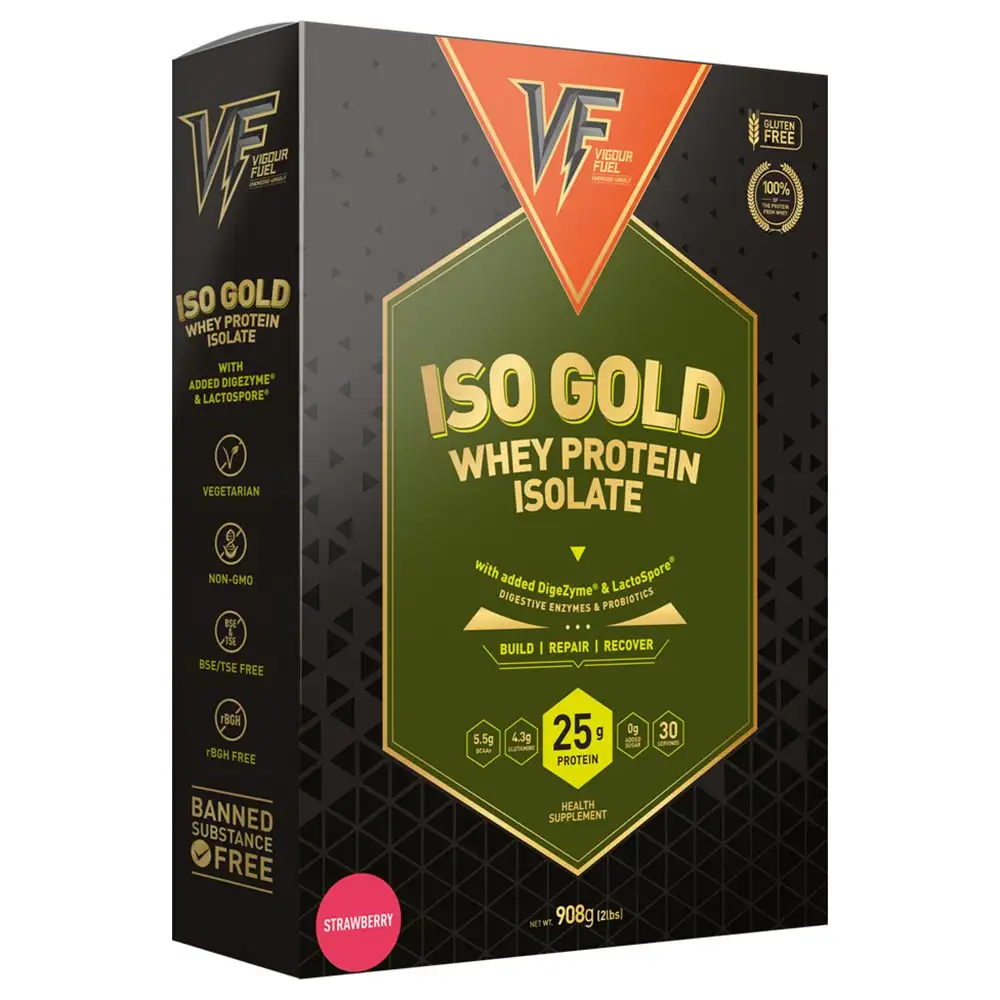 Vigour Fuel Iso Gold Whey Protein Isolate,  2 lb  Strawberry