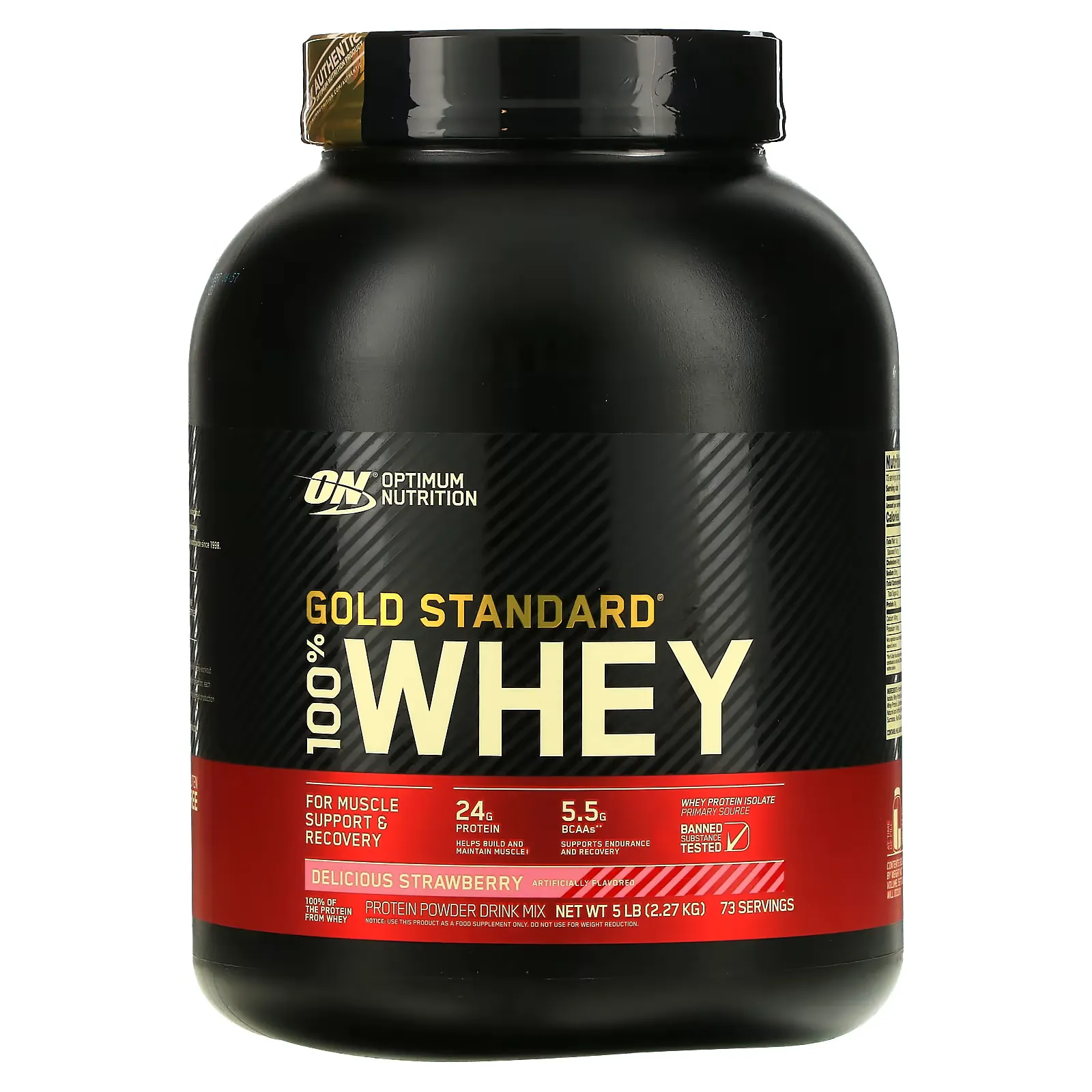 Gold Standard 100% Whey, Delicious Strawberry, 5 lb (2.27 kg)