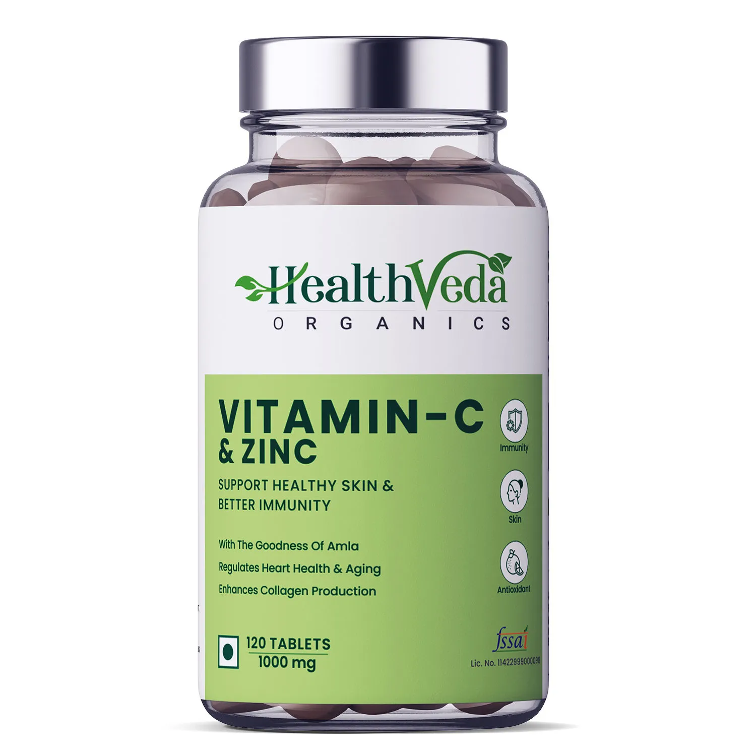 Health Veda Organics Natural Vitamin C Tablets For Boosting Immunity & Skin Care