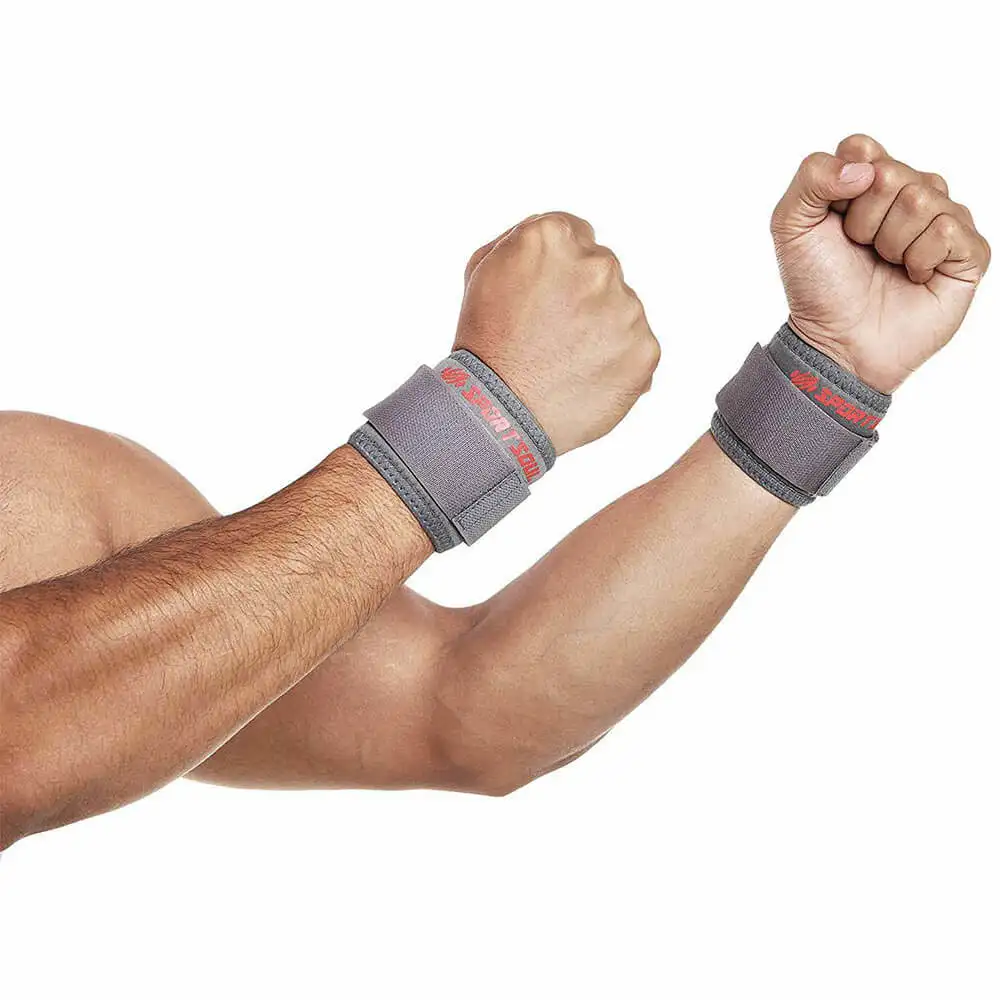 SportSoul Wrist Support Pack of 2,  Grey  Free Size