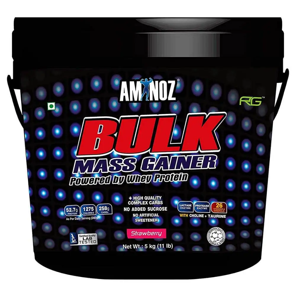 Aminoz Bulk Mass Gainer,  11 lb  Strawberry