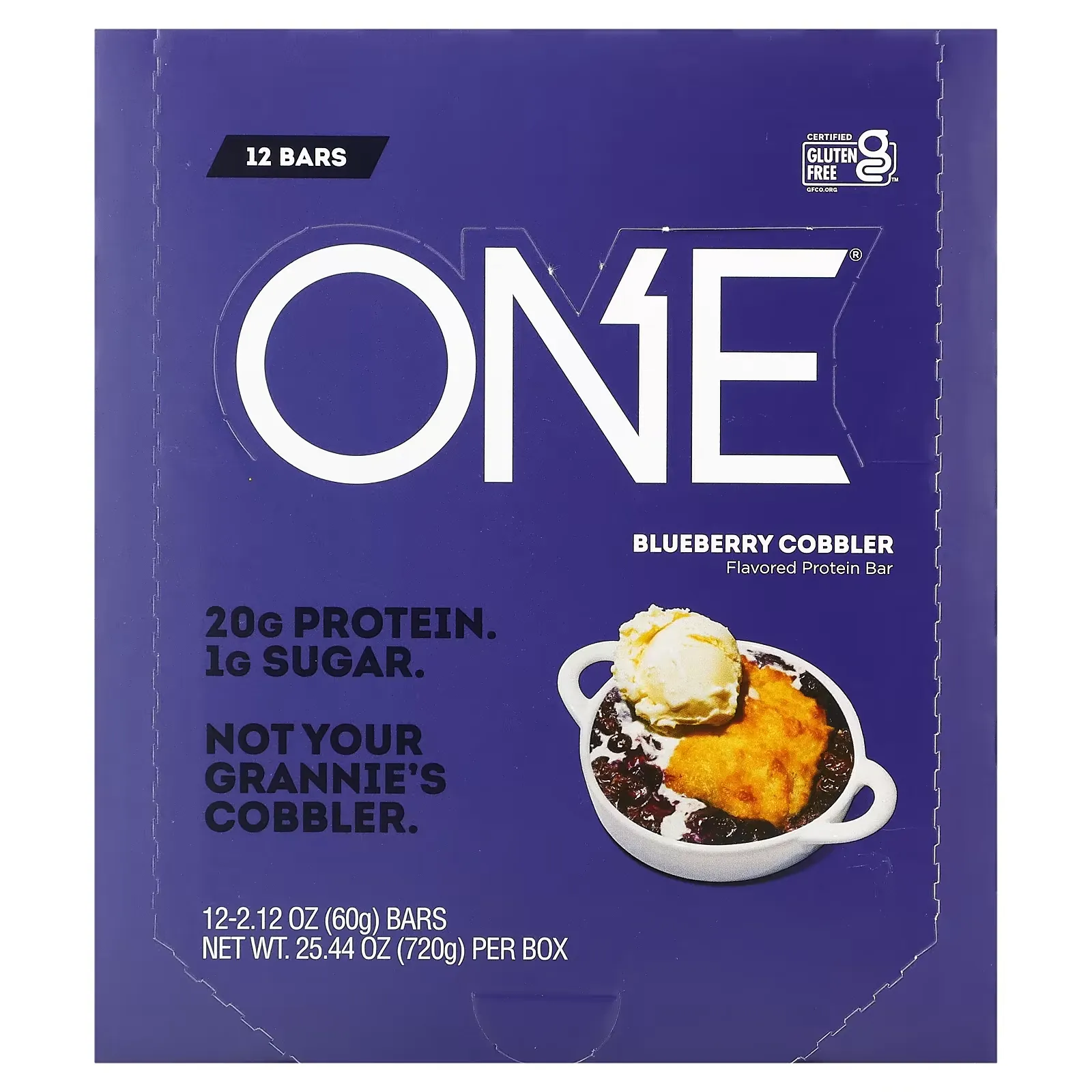 ONE Bar, Blueberry Cobbler, 12 Bars, 2.12 oz (60 g) Each