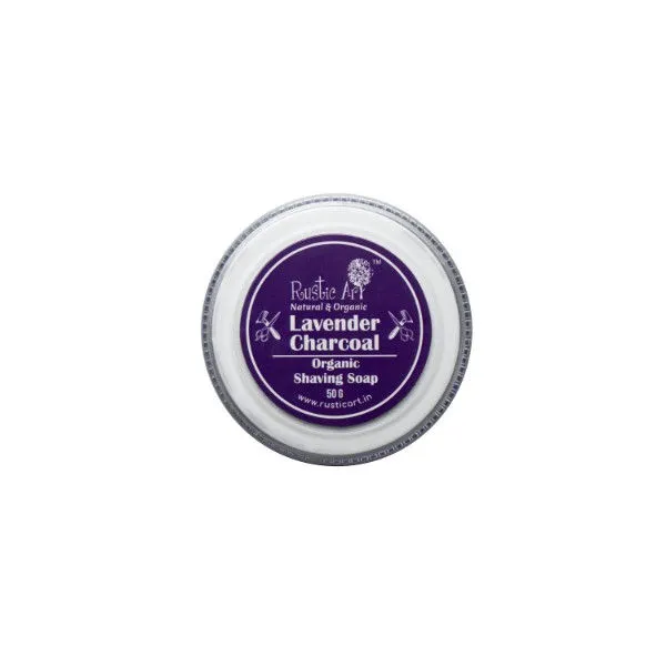 Rustic Art Natural & Organic Lavender Charcoal Shaving Soap