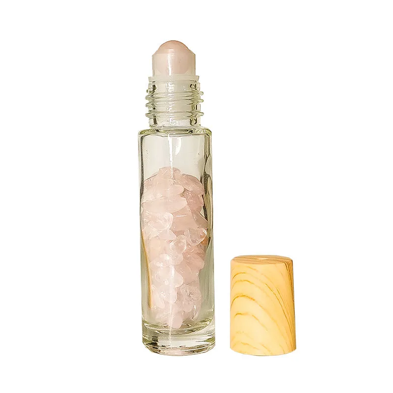 Le Marbelle Rose Quartz Roller Bottle Face Massagerface Roller For Face Neck Glow & Skin Brightening