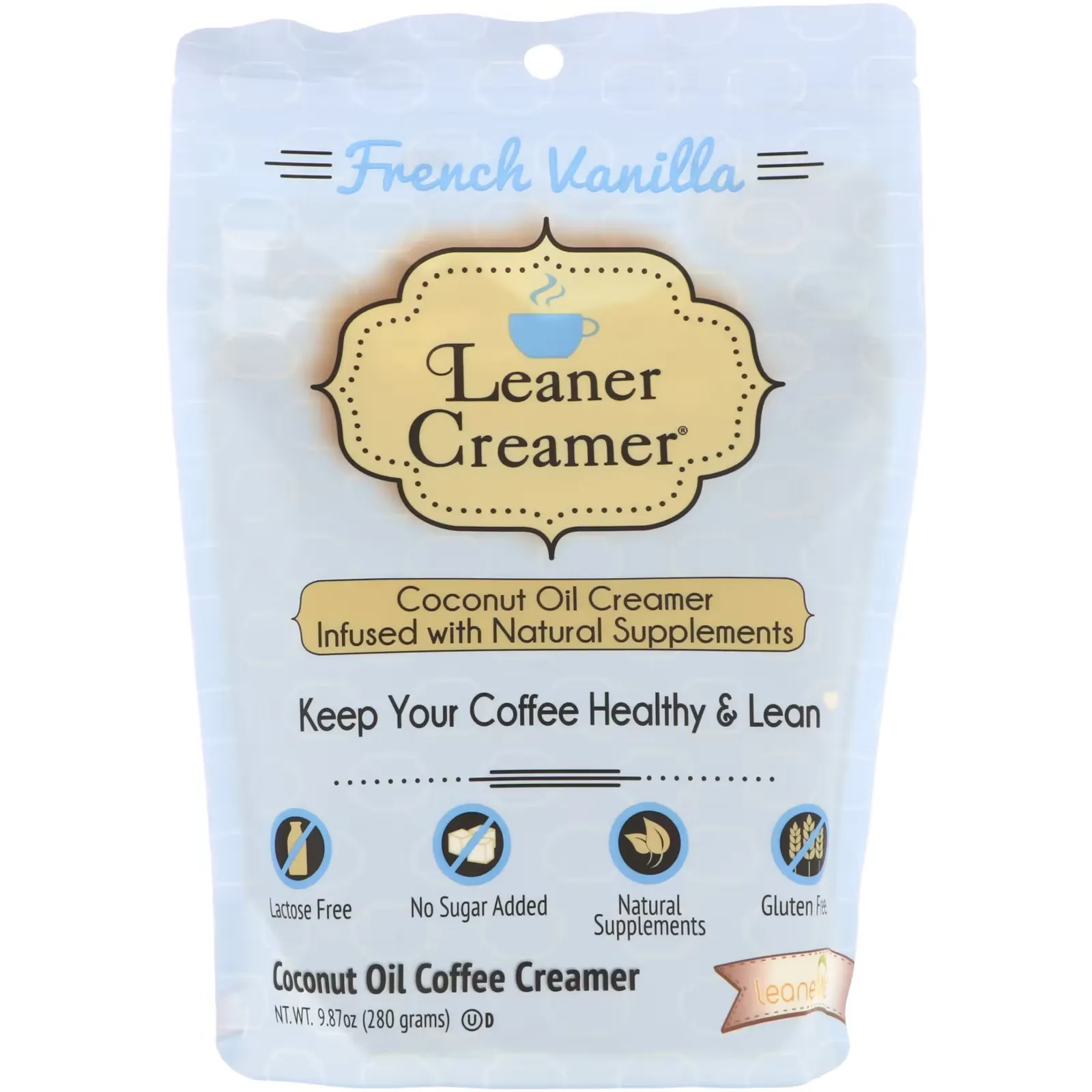 Coconut Oil Coffee Creamer, French Vanilla, 9.87 oz (280 g)