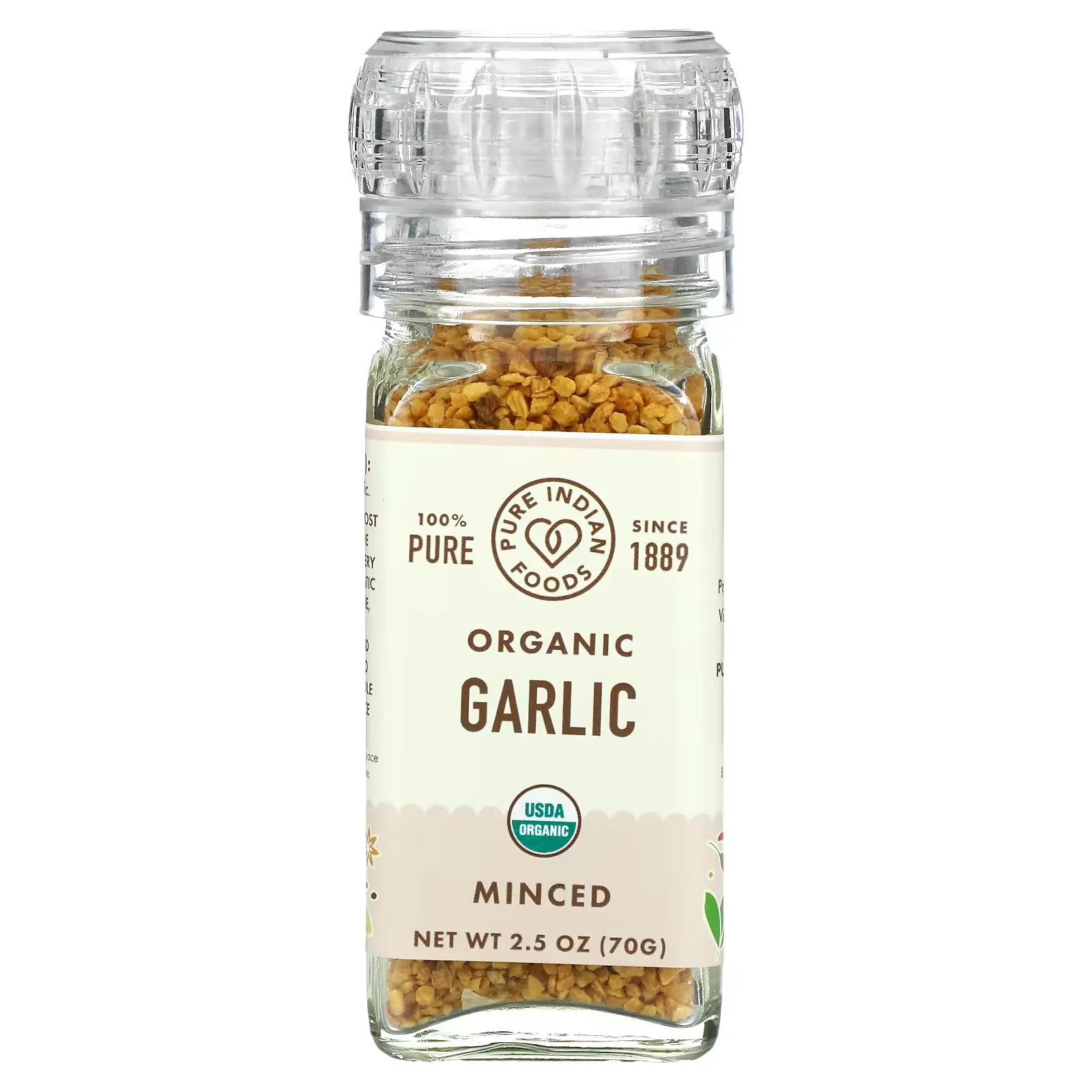 Organic Garlic, Minced, 2.5 oz (70 g)