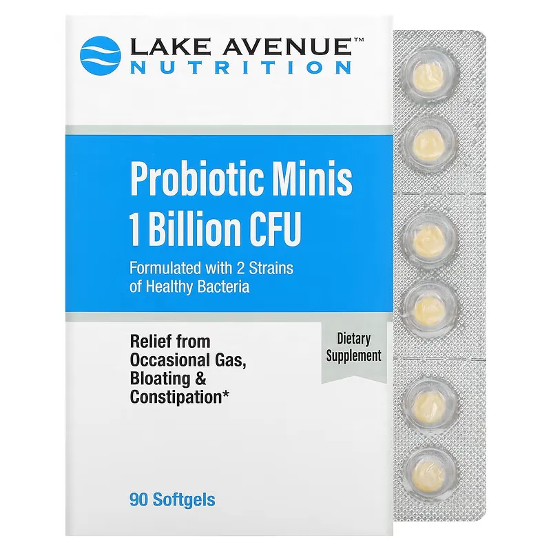 Probiotic Minis, 2 Strain Blend, 1 Billion CFU, 90 Softgels